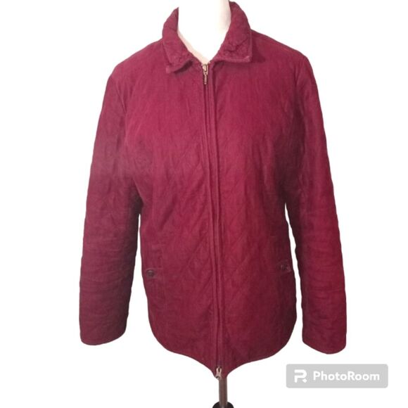 croft & barrow Jackets & Blazers - Croft &Barrow Burgundy, Quilted Courduroy Jacket Size M